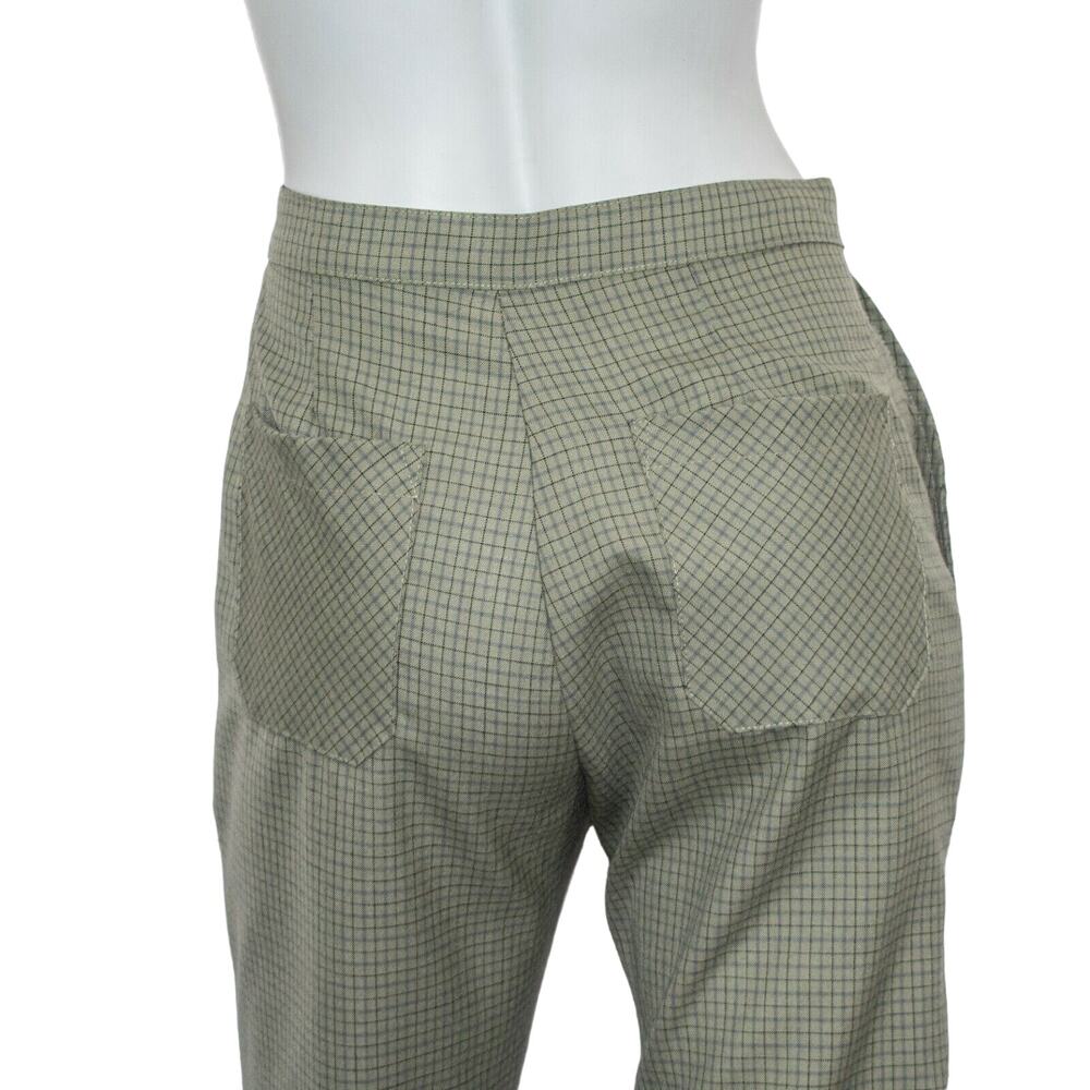 CARLEEN Poppy Pants Sage Wool Grid Check Women's Size 2 - Picture 10 of 10